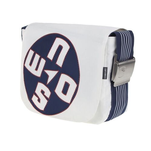 Bag L, Canvas Collection, Navy Weiß Kompass Blauneon