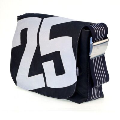 Borsa L, Collezione Canvas, Black Navy White