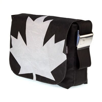 BAG S, Colección Canvas, Marrón Negro Maple Leaf White