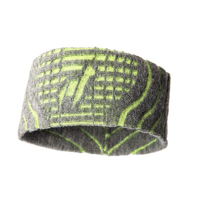 TORMENTA Sport headband | Alpaka & Tencel Sport Headband Sweatband for men & women, one size, breathable - GRAY - GREEN I ANDINA OUTDOORS®
