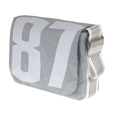 BOLSO S, Colección Canvas, Gris Blanco Blanco