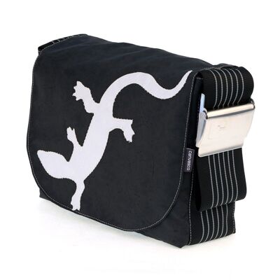 BOLSO S, Colección Canvas, Negro Negro Salamandra Blanco