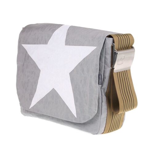 BAG S, Canvas Collection, Grau Gold Stern Weiß