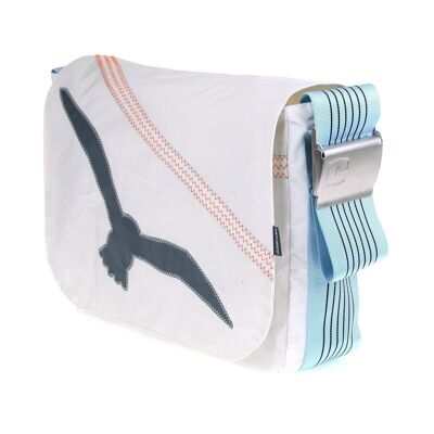 BORSA S, Collezione Canvas, White Blue Seaweed