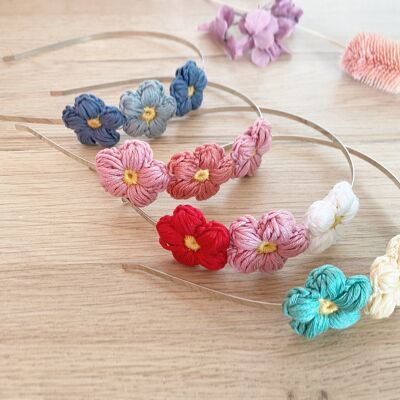 Blumenstirnband aus Baumwolle - Tiara mit Blumenkrone