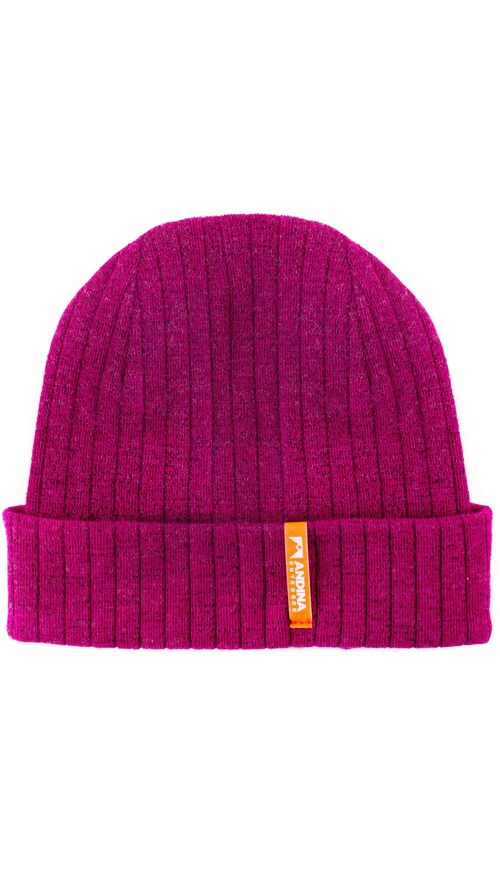 SERENO Wende-Mütze | Alpaka, Merino & Bambus Mütze für Herren & Damen, Unisize Sports Beanie, Atmungsaktiv -FUCHSIE I ANDINA OUTDOORS®