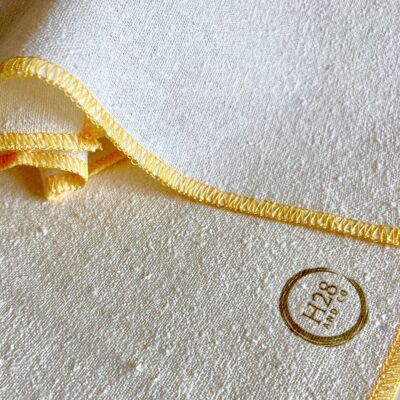 Raw silk face towel - White27 cm (largo) x 27 cm (alto)