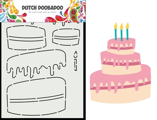 DDBD Card Art Built Up Cake A5