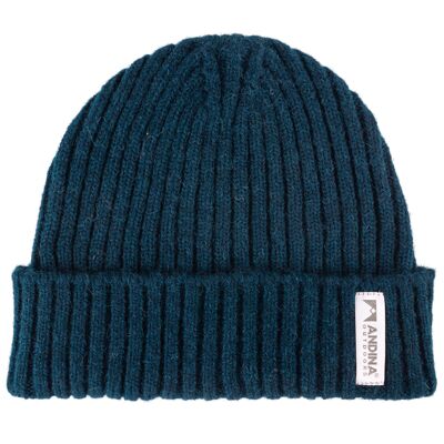 VIENTO Chunky Rib Beanie | Gorros de alpaca y merino para hombre y mujer, gorro deportivo unisize, transpirable - SMARAGD I ANDINA OUTDOORS®