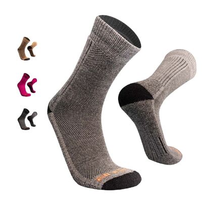 Chaussettes de randonnée Andante I | Chaussettes de randonnée homme & femme en alpaga, bambou & mérinos - GRIS I ANDINA OUTDOORS