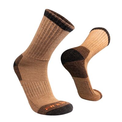 Cordillera I calcetines de senderismo I calcetines de alpaca bambú y merino para hombre y mujer - BEIGE I ANDINA OUTDOORS