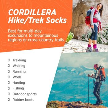 Chaussettes de randonnée Cordillera I en alpaga, bambou et mérinos pour hommes et femmes - MARRON FONCÉ I ANDINA OUTDOORS 5