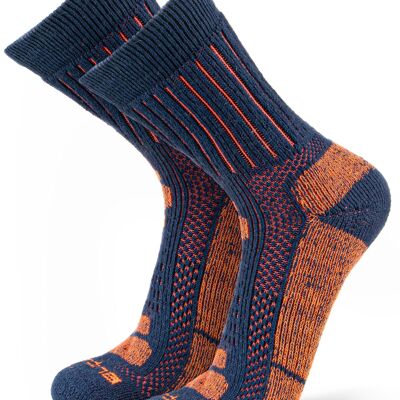 Glaciar I Winter & Thermal | Alpaca winter functional socks for men & women - BLUE ORANGE I ANDINA OUTDOORS