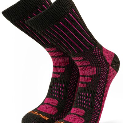 Glaciar I hiver et thermique | Chaussettes d'hiver fonctionnelles en alpaga pour hommes et femmes - FUCHSIA I ANDINA OUTDOORS