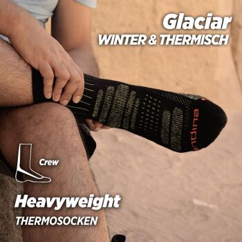 Glaciar I hiver et thermique | Chaussettes d'hiver fonctionnelles en alpaga pour hommes et femmes - ORANGE I ANDINA OUTDOORS 2
