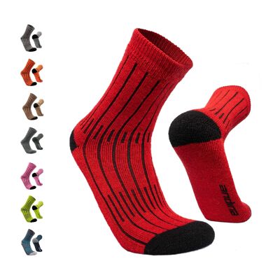 Chaussettes de randonnée Montaña I en alpaga, bambou et mérinos pour hommes et femmes - ROT I ANDINA OUTDOORS