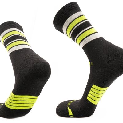 Chaussettes de randonnée Sierra I I alpaga, bambou et mérinos pour hommes et femmes - NOIR I ANDINA OUTDOORS