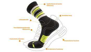 Chaussettes de randonnée Sierra I I alpaga, bambou et mérinos pour hommes et femmes - NOIR I ANDINA OUTDOORS 3