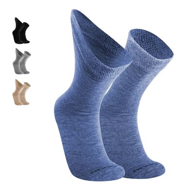 Zero Pressure Socks I Alpaca & Tencel Diabetic Socks for Men & Women I Winter & Thermal-BLUE I ANDINA OUTDOORS