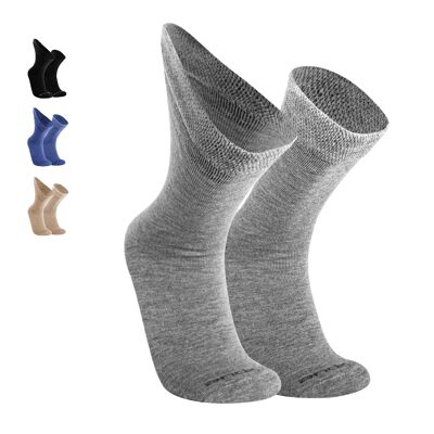 Zero Pressure Socks I Alpaca & Tencel Diabetic Socks for Men & Women I Winter & Thermal - GRAY I ANDINA OUTDOORS