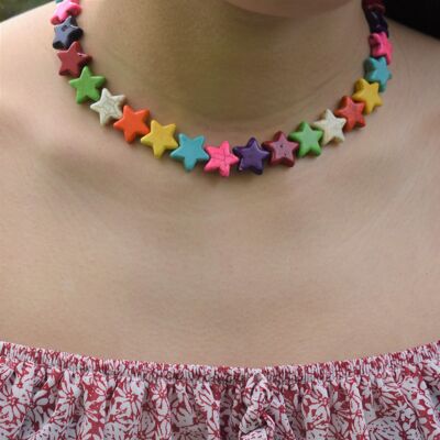 Collier étoile colorée