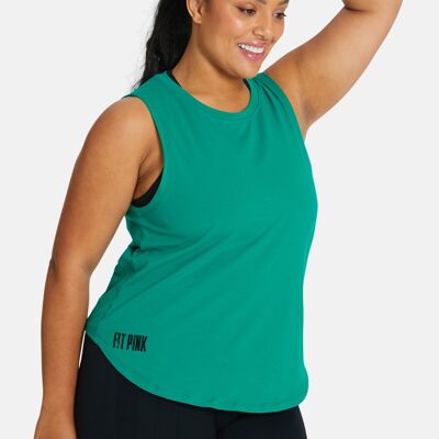 Knot Back Cotton Vest in Bright Green