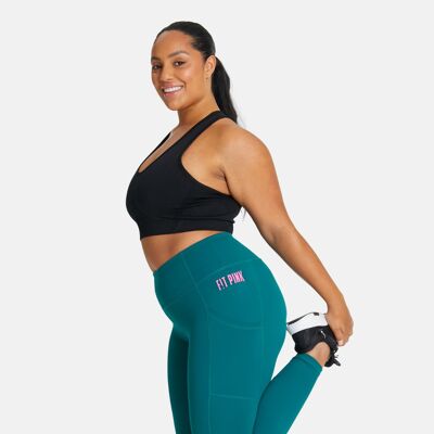 FitPink 7/8 Elevate Leggings with Pockets in Vibrant Teal