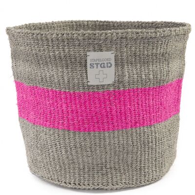 Mand Sisal Gris / rosa ∅ 30 cm