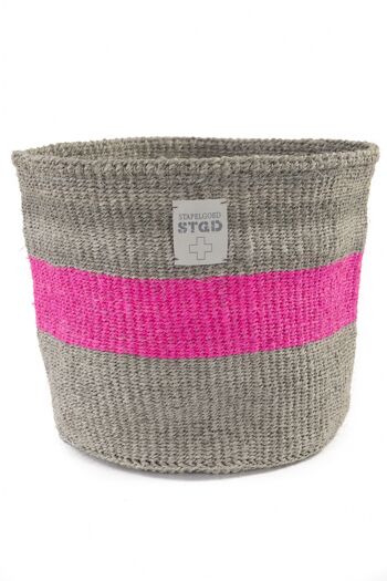 Mand Sisal Gris / rose ∅ 30 cm 1