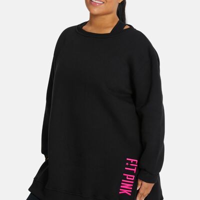 FitPink Crew Neck Sweatshirt in Black