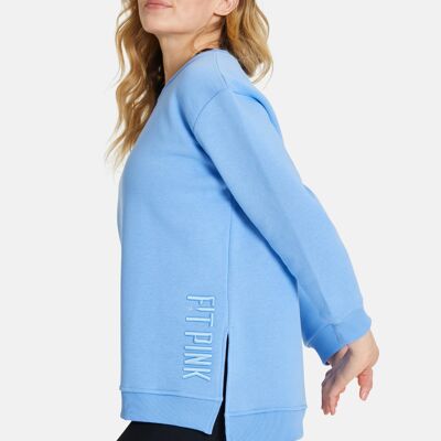 FitPink Crew Neck Sweatshirt in Sky Blue