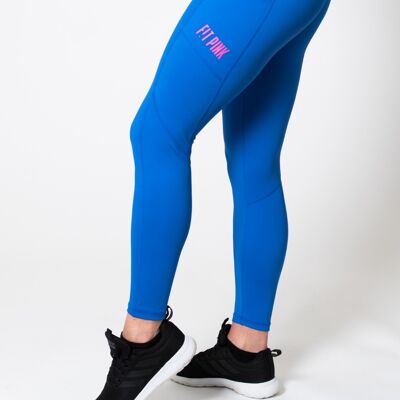 FitPink Elevate Leggings with Pockets in Bright Blue