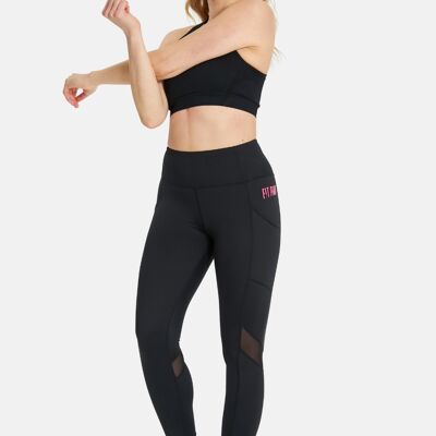 Sports Leggings With Deep Side Pockets in Black