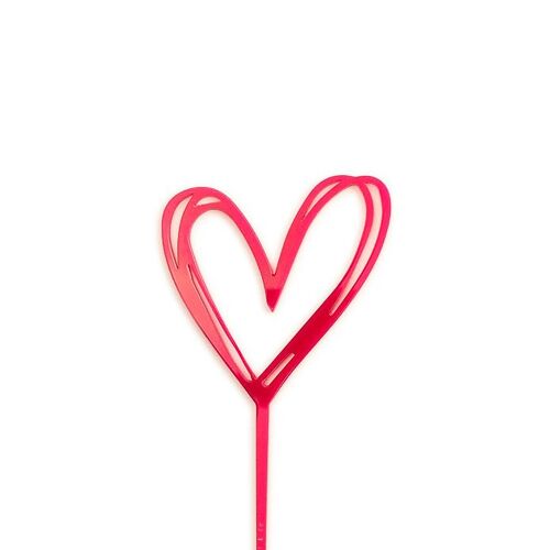 Corazón Dibujado - Cake Topper - Rojo