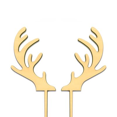 Reindeer Antlers - Cake Topper - Wood