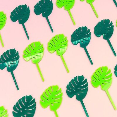 Tropical Leaf - Cupcake Set -6tlg- - Smaragdgrün