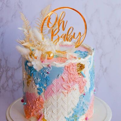 Oh Baby Loop - Decoración para tarta - Espejo dorado