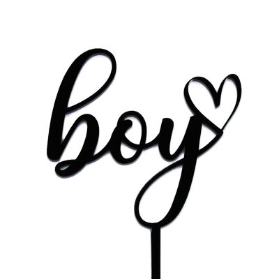 Boy - Cake Topper - Black