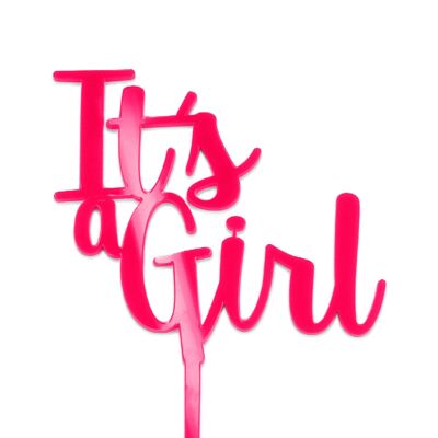 It's a Girl - Cake Topper - Hot Pink