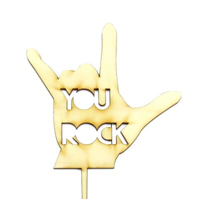 You Rock - Cake Topper - Wood