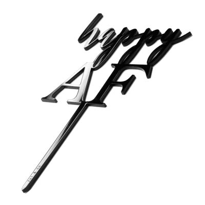 Happy AF - Decoración para Tarta - Negro
