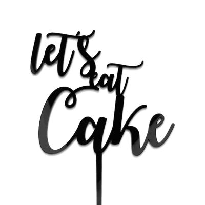 Comamos Pastel - Cake Topper - Negro