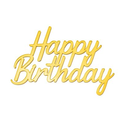 Happy Birthday Lemon- Cake Charm - Gold Mirror