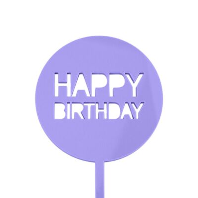 Happy Birthday Mini Paddle - Cake Topper - Púrpura Pastel