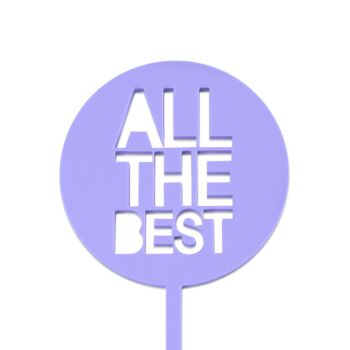 All the Best Mini Paddle - Cake Topper - Violet Pastel