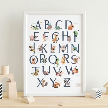 Pack alphabet : affiche abécédaire et cartes "J'apprends l'alphabet avec les animaux" 2