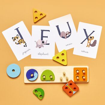 Pack alphabet : affiche abécédaire et cartes "J'apprends l'alphabet avec les animaux" 6