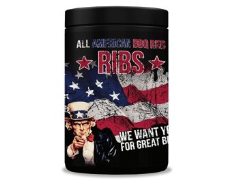 All American Ribs BBQ Rub - Boîte de 350g