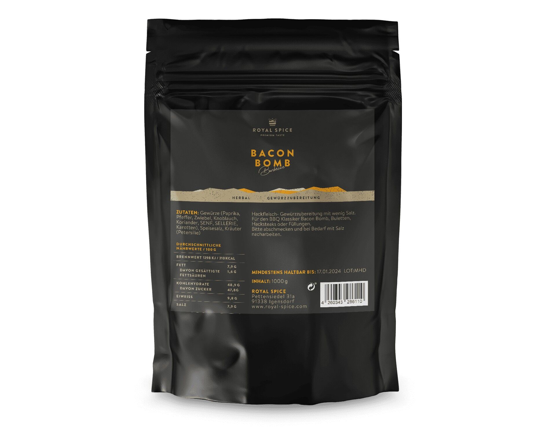 Condimento Bacon Bomb - Sacco zip da 1Kg