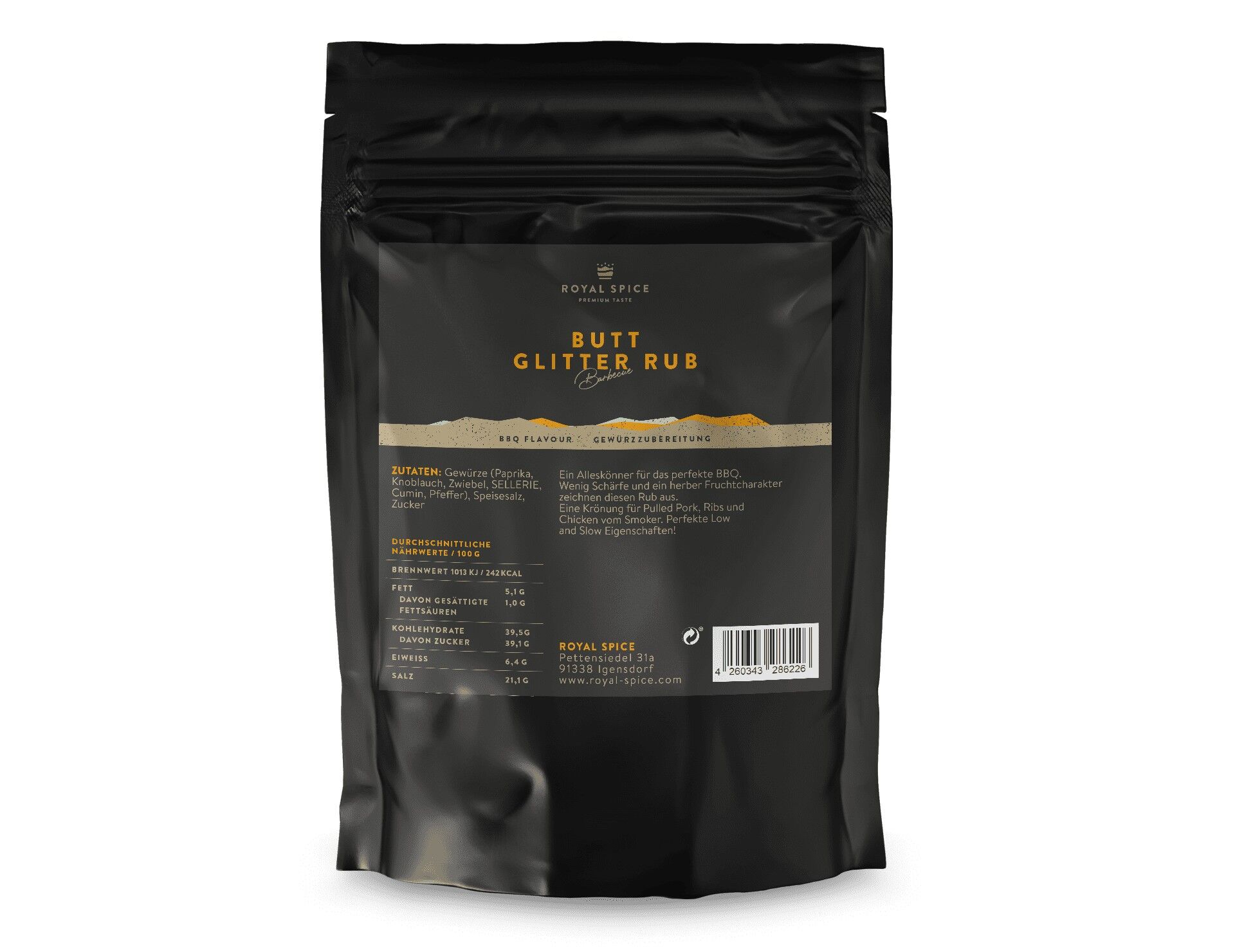 Butt Glitter Rub - Sacchetto con zip da 1Kg